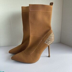 Ladies Pointed Toe Stiletto Ankle Boots Sexy Women Stretch Elastic Sock Booties‎